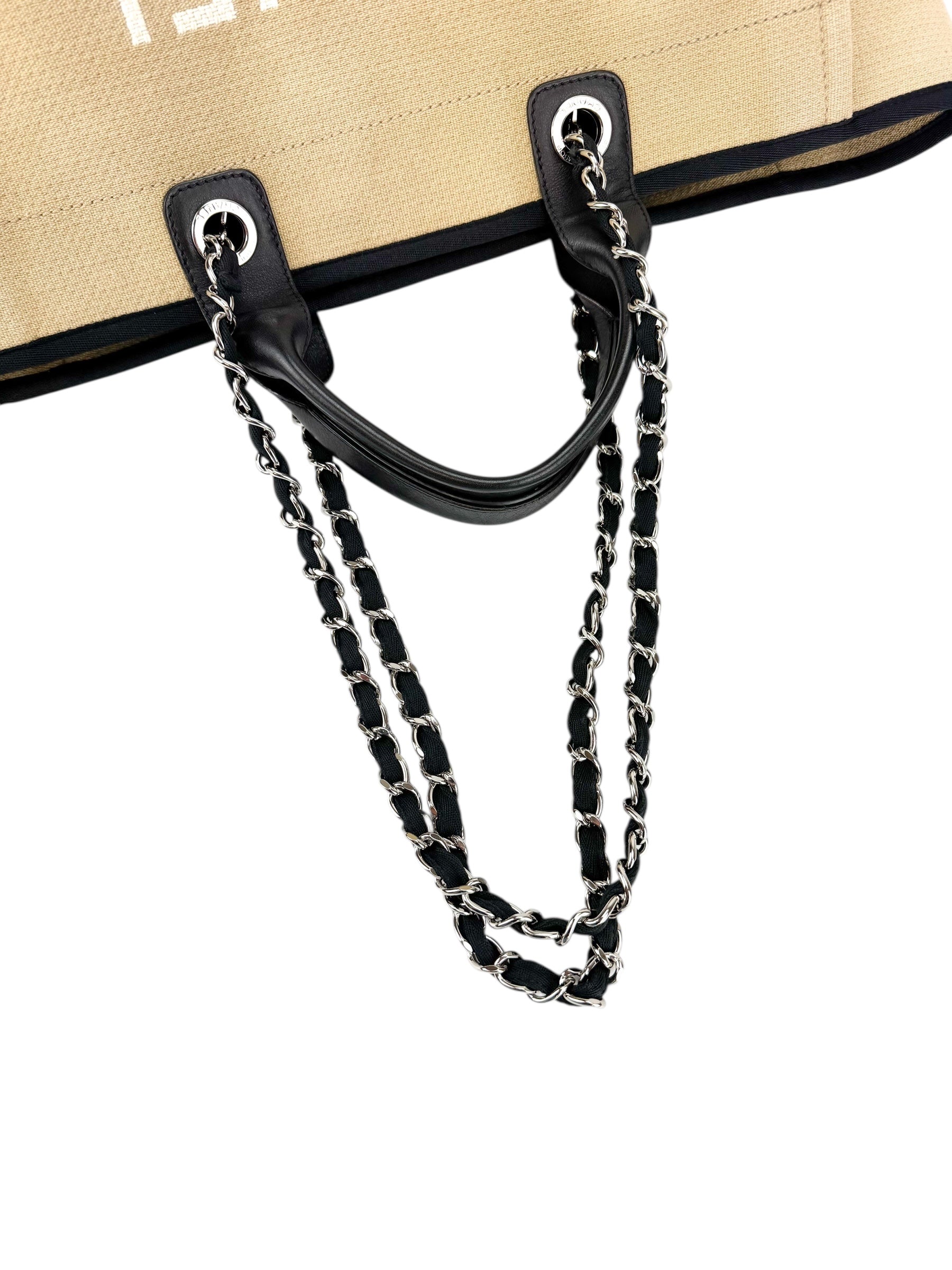 Chanel Medium Beige Deauville Shopping Tote Bag