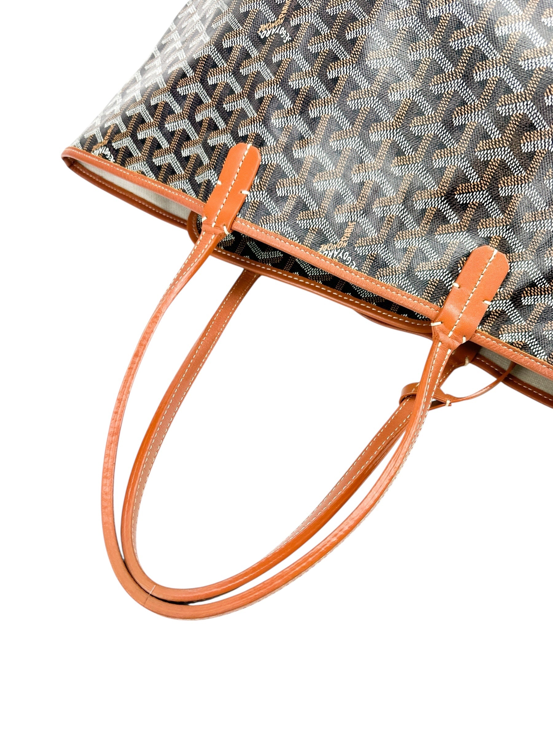 Goyard Black Goyardine Saint Louis PM Tote W/ Pouch