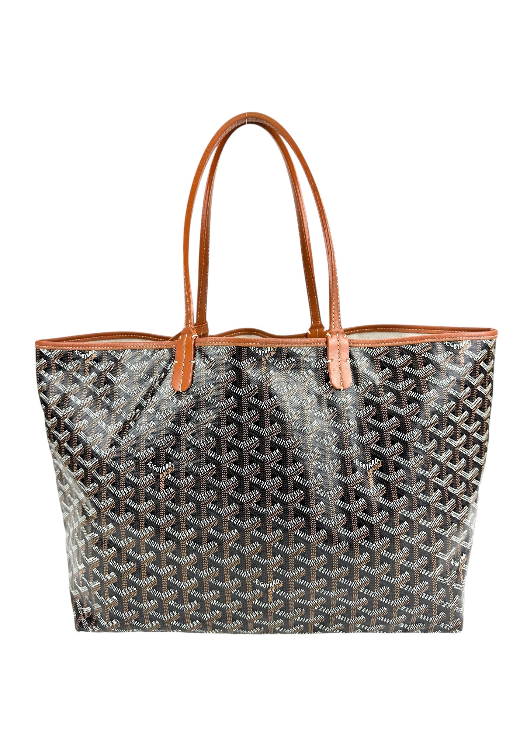 Goyard Black Goyardine Saint Louis PM Tote W/ Pouch