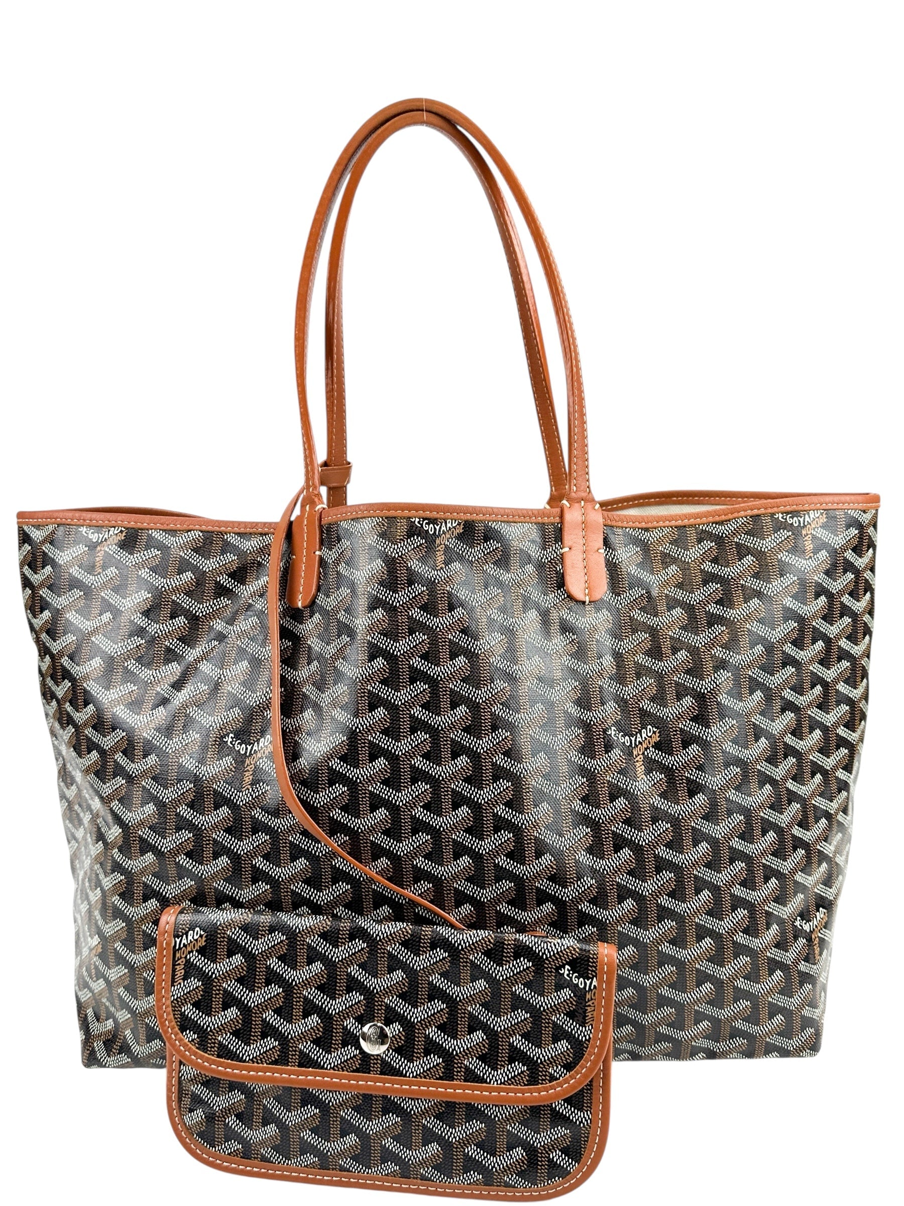 Goyard Black Goyardine Saint Louis PM Tote W/ Pouch