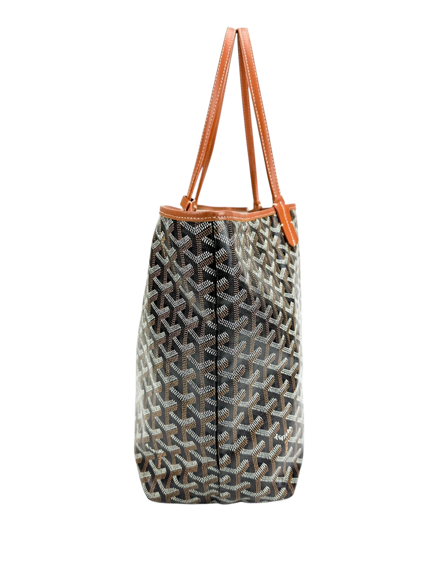 Goyard Black Goyardine Saint Louis PM Tote W/ Pouch