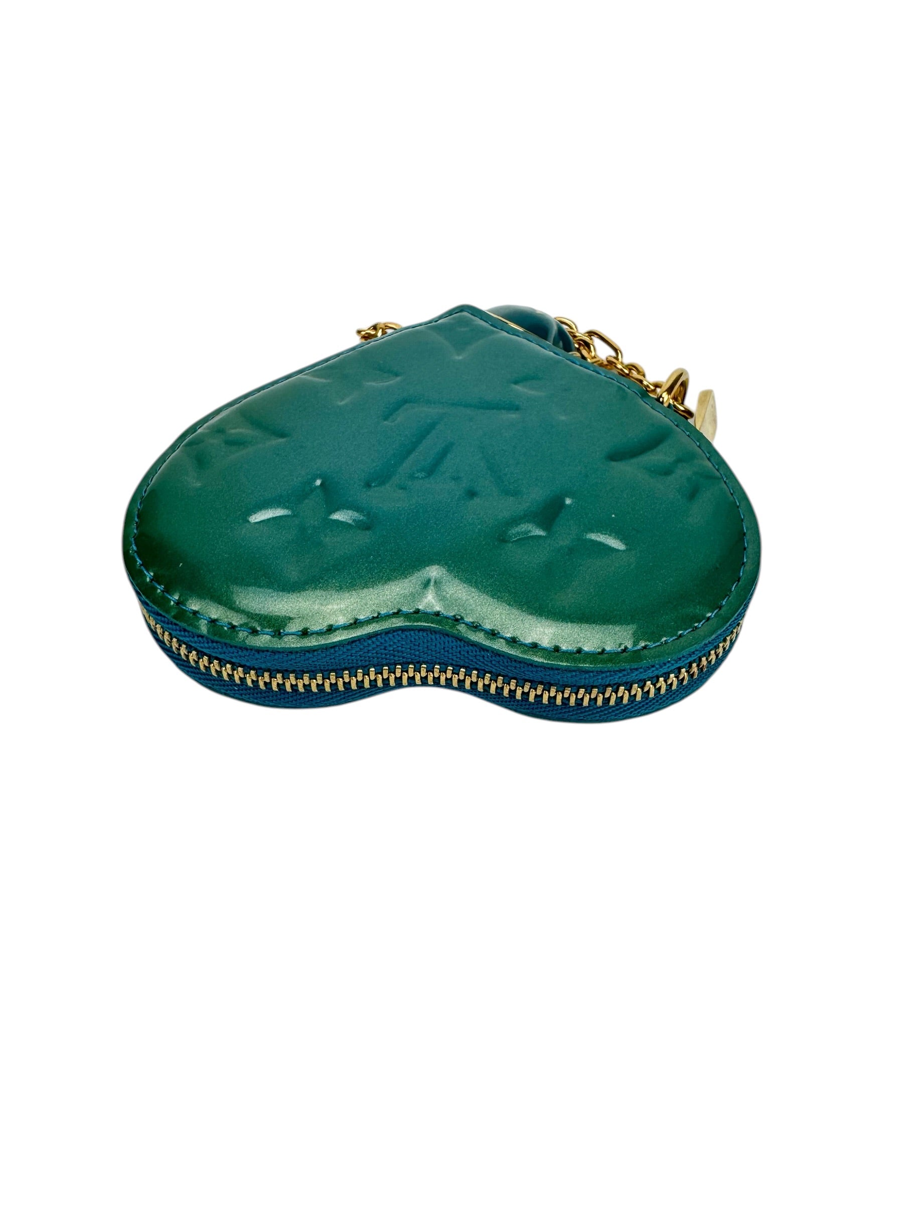 Louis Vuitton Blue Vernis Heart Coin Key Case