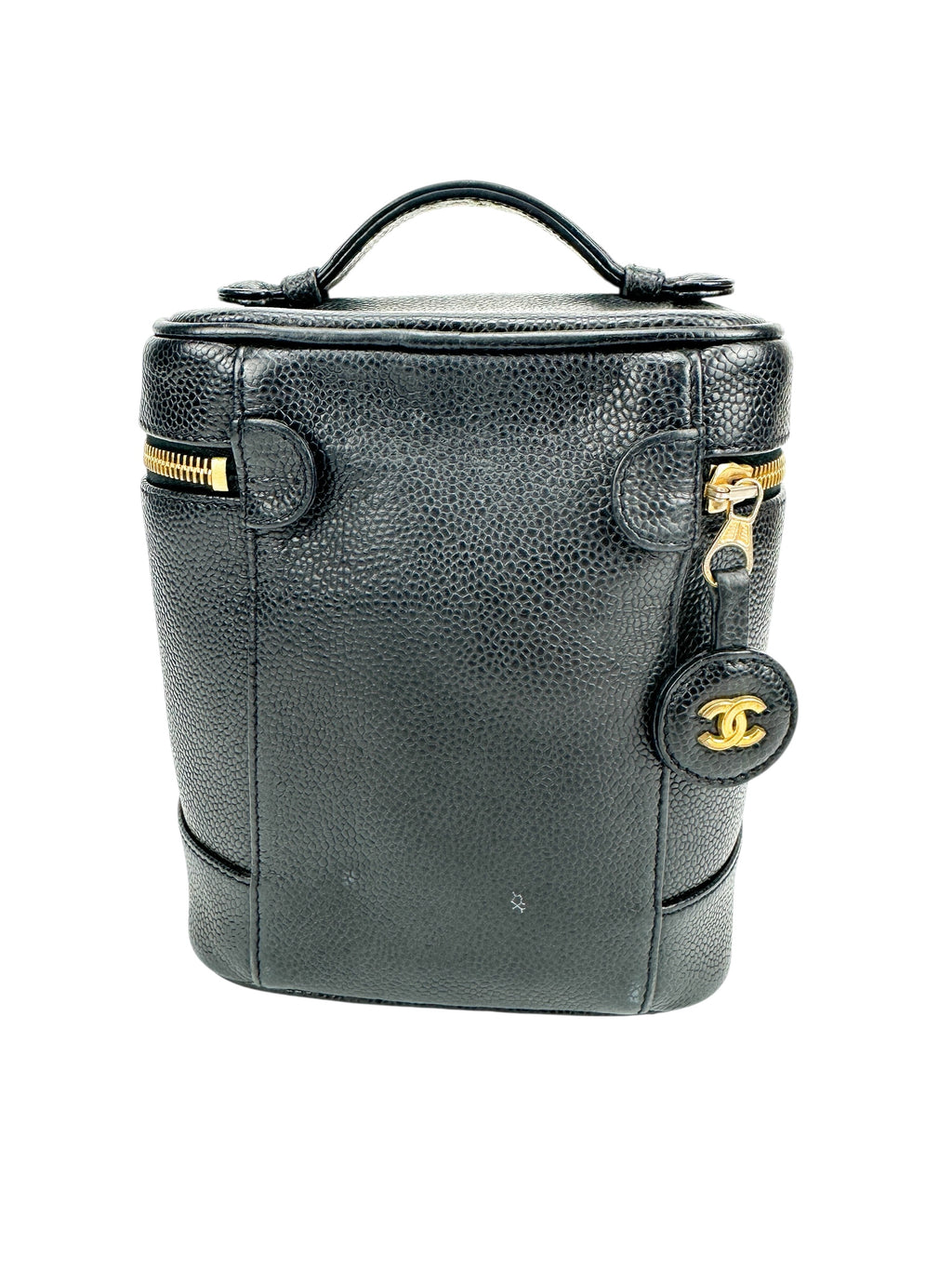 Chanel Vintage Tall Black Caviar Vanity Case