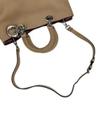 Christian Dior Beige Large Diorissimo Leather Bag W/ Pouch