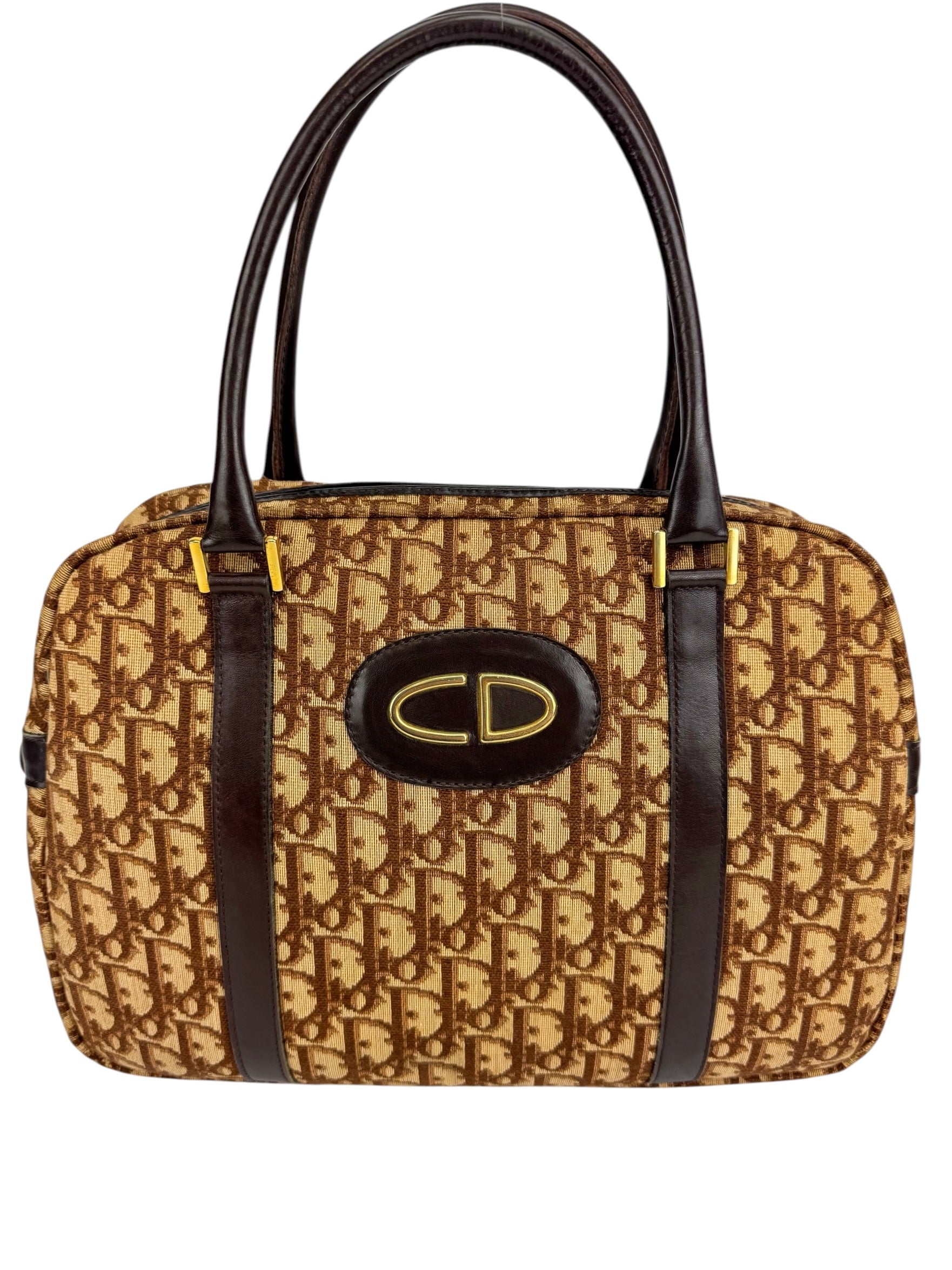 Christian Dior Beige Oblique Boston Bag