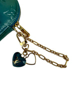 Louis Vuitton Blue Vernis Heart Coin Key Case