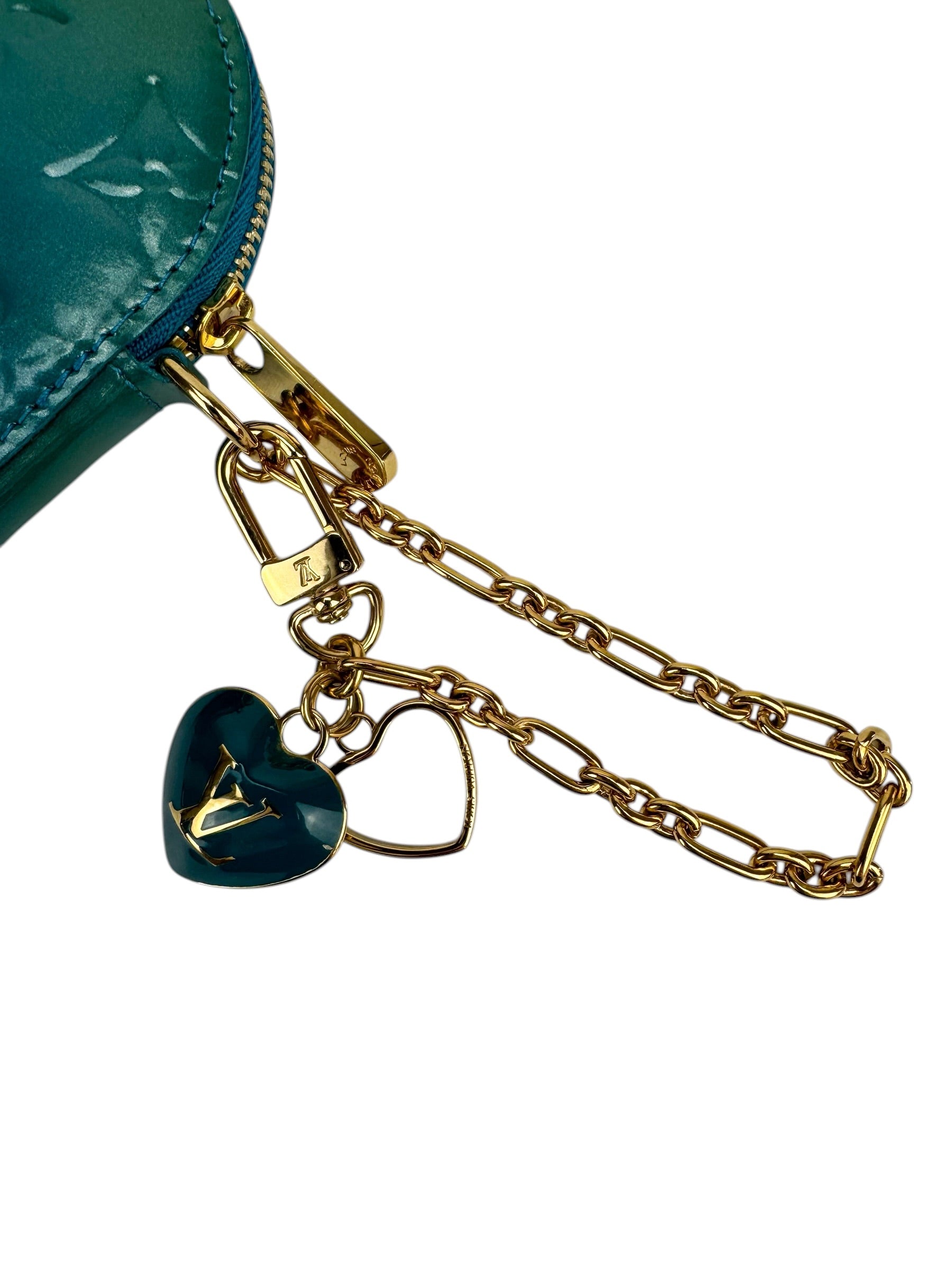 Louis Vuitton Blue Vernis Heart Coin Key Case