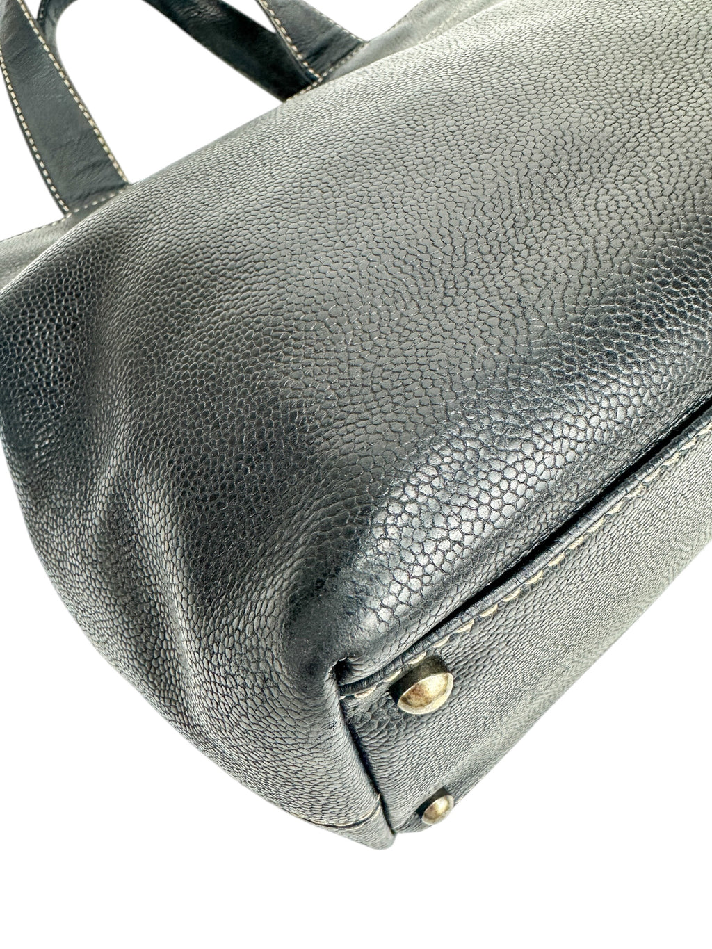 Chanel Black Leather Executive Shopper Tote W/ Strap