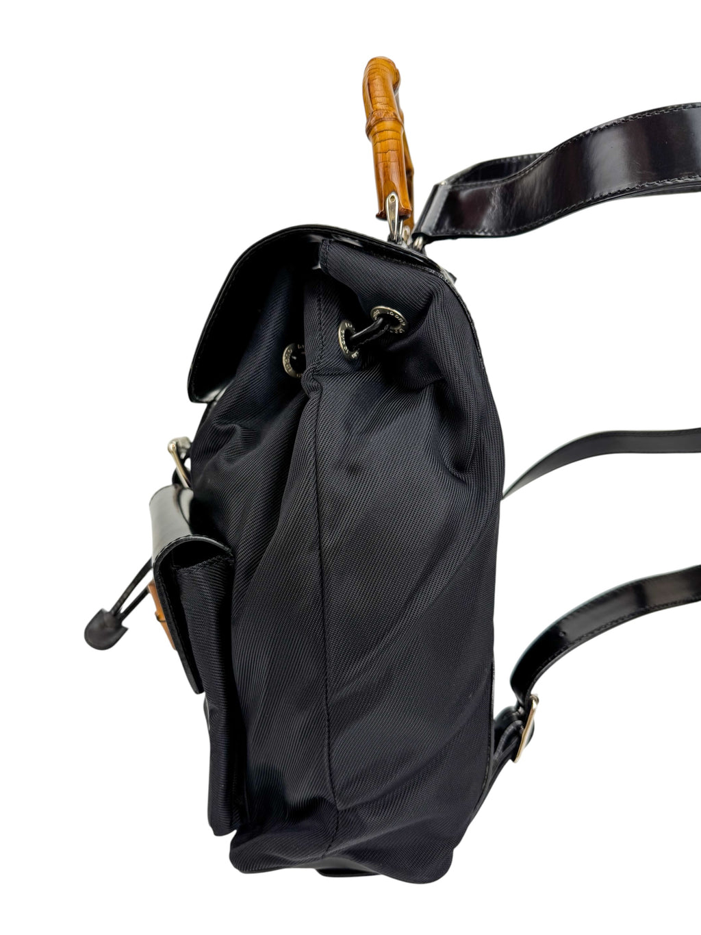 Gucci Black Bamboo Backpack
