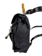 Gucci Black Bamboo Backpack