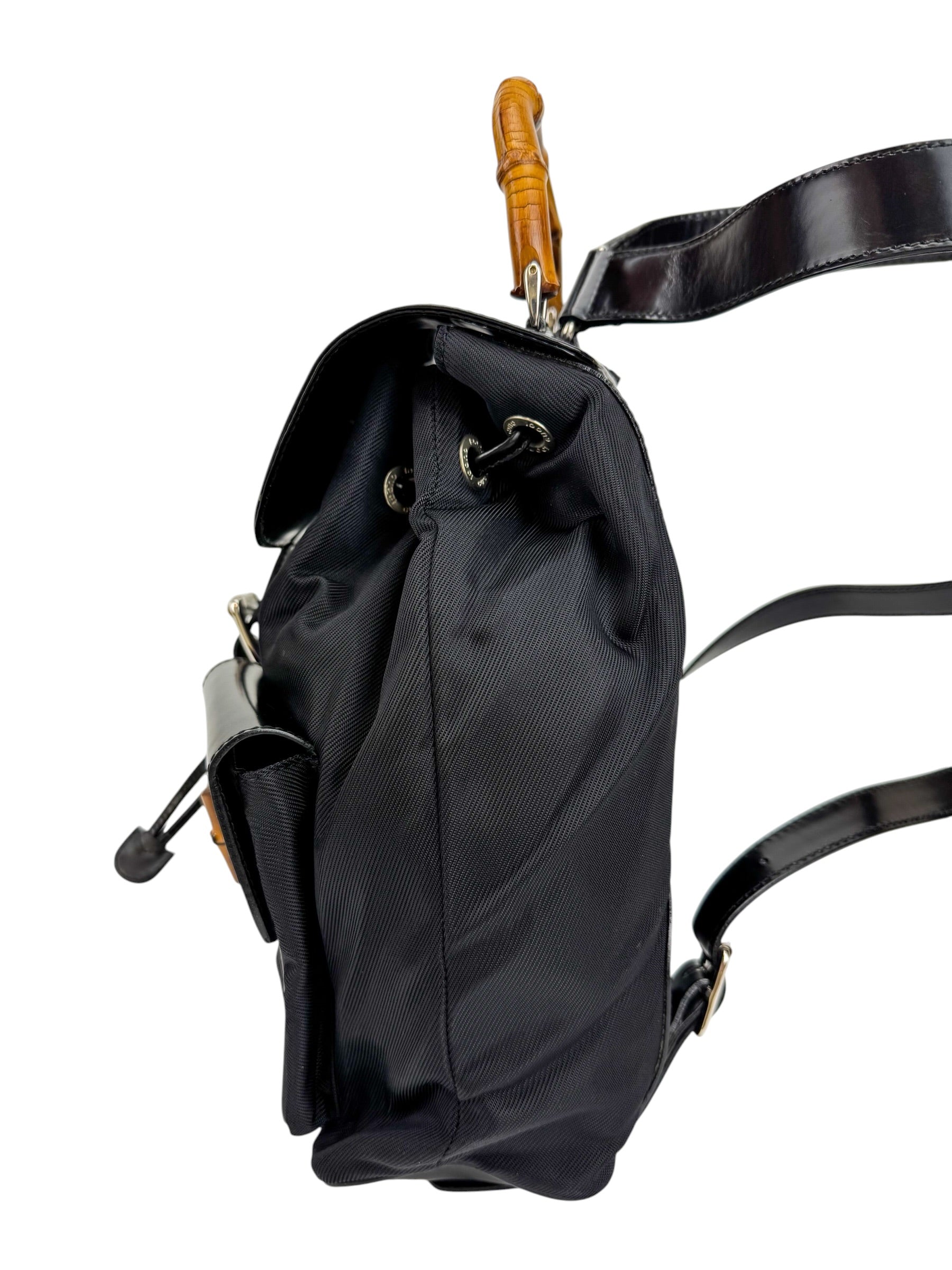 Gucci Black Bamboo Backpack
