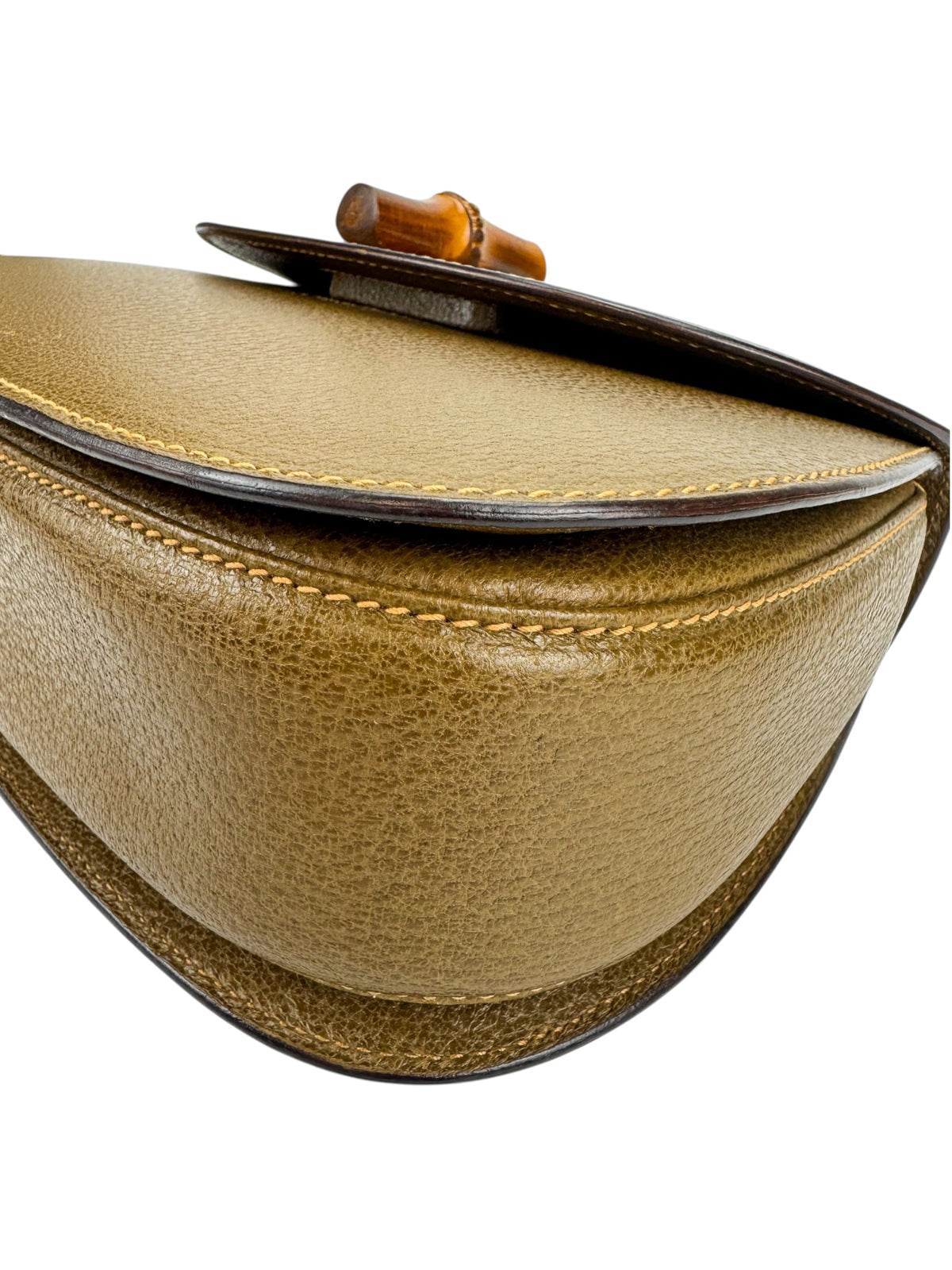 Gucci Vintage Medium Brown Leather 1947 Bamboo Bag