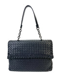 Bottega Veneta Navy Intrecciato Olympia Bag