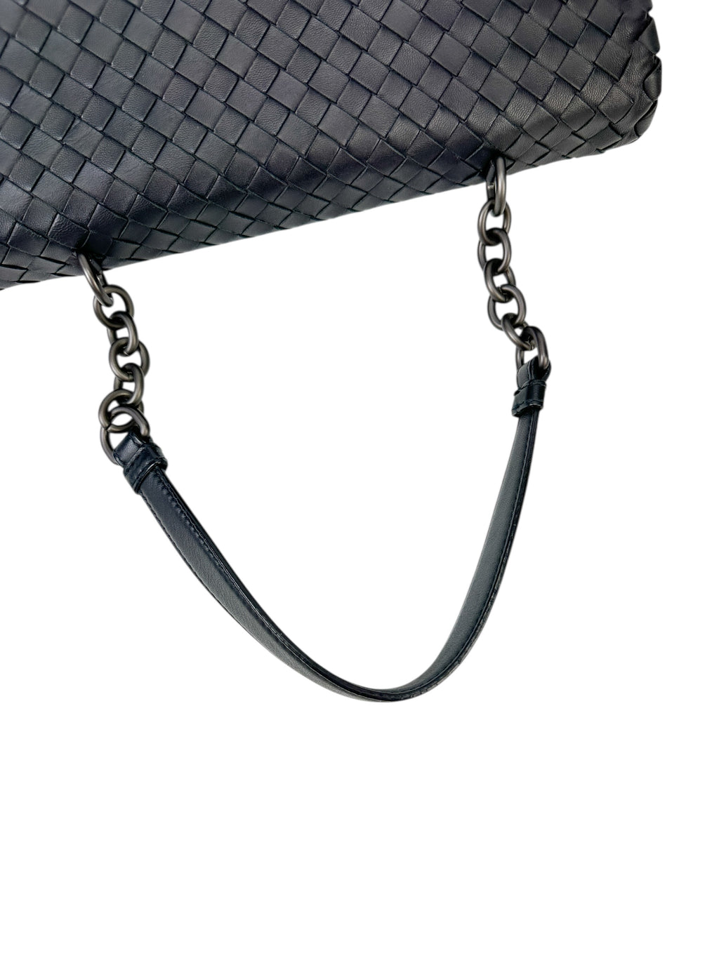 Bottega Veneta Navy Intrecciato Olympia Bag