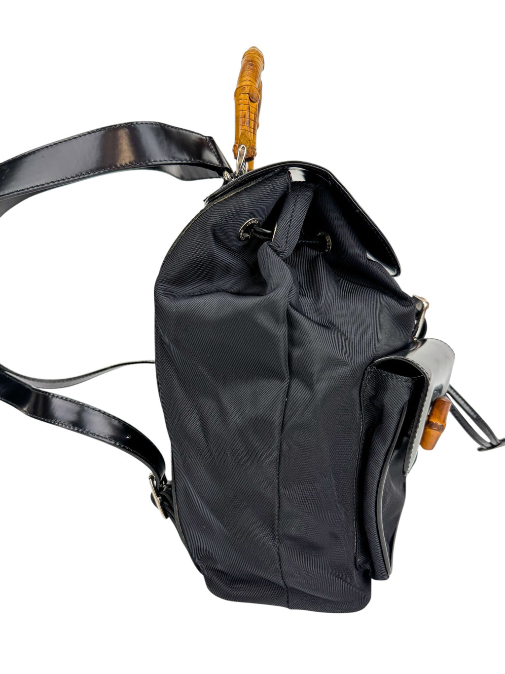 Gucci Black Bamboo Backpack