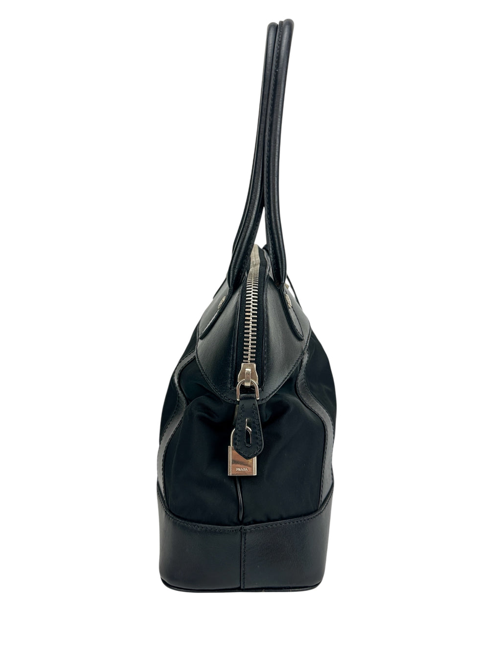 Prada Black Nylon and Leather Shoulder Bag