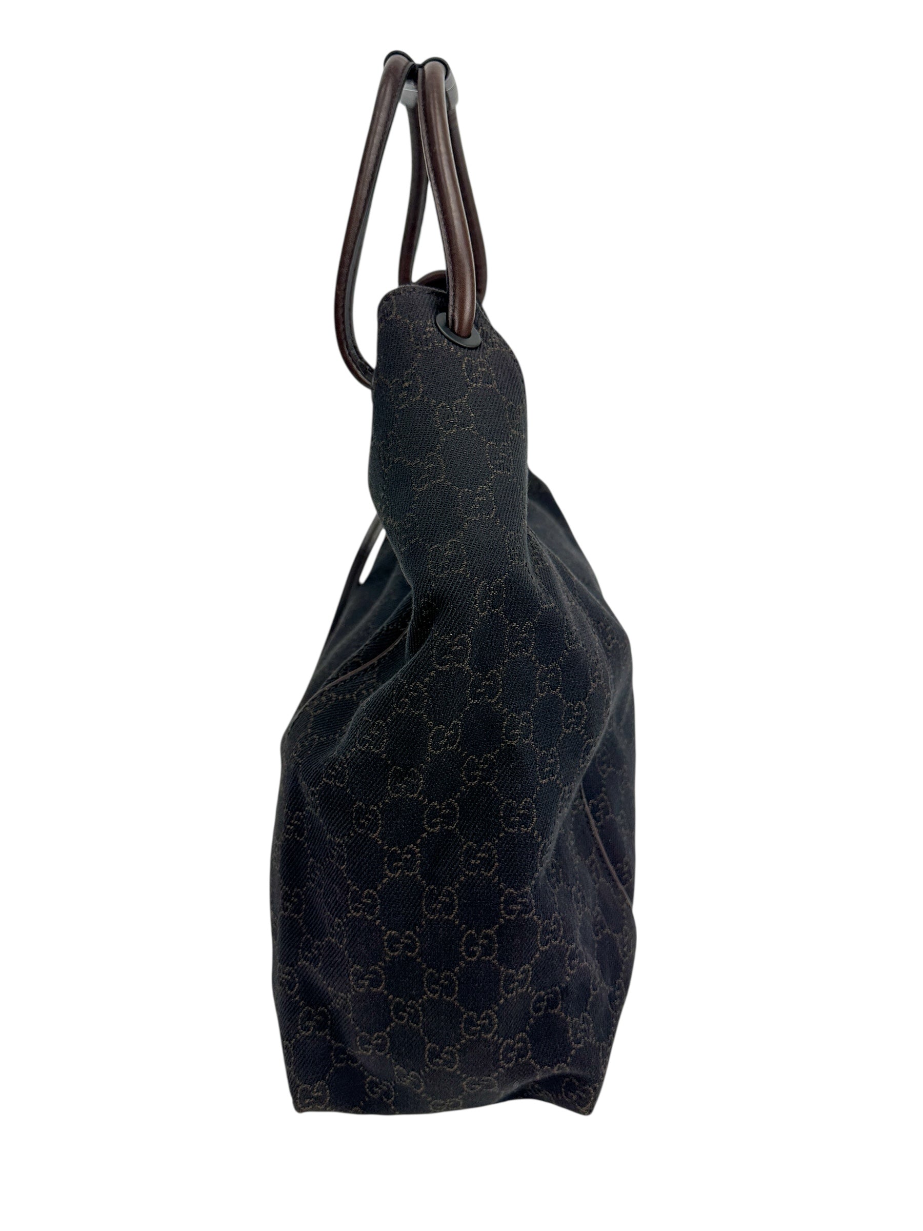 Gucci Brown GG Denim Canvas Shoulder Bag