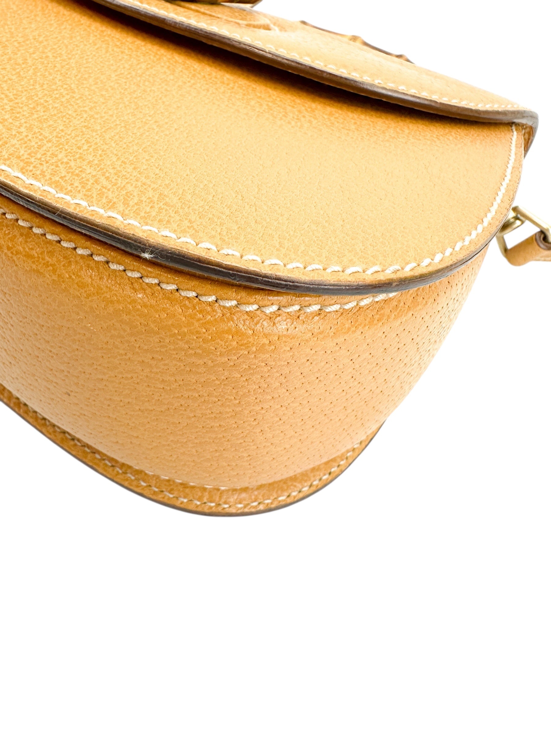 Gucci Small Beige Leather 1947 Bamboo Bag