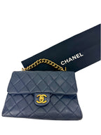 Chanel Navy Paris-Rome Trapezio Flap bag