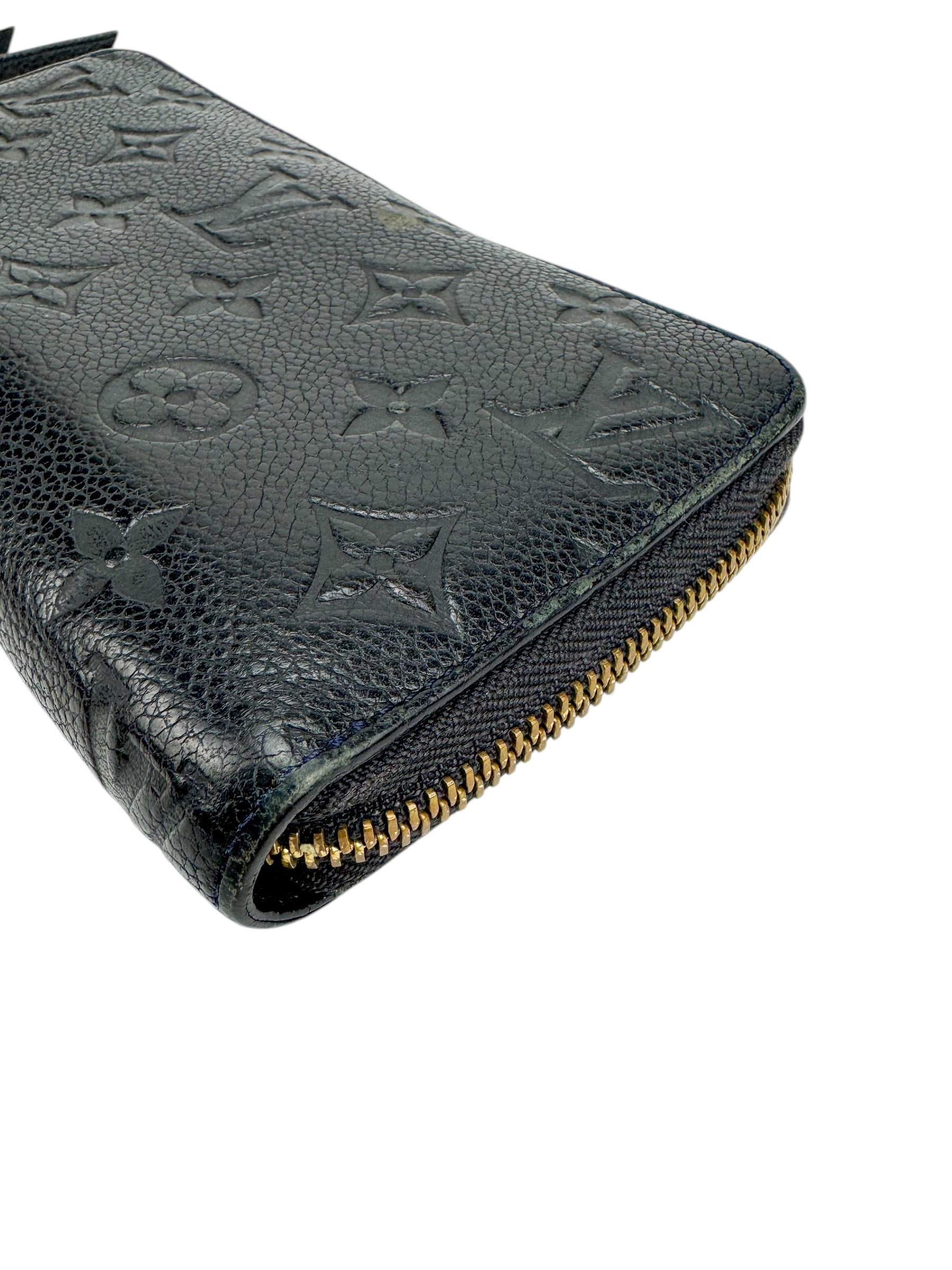 Louis Vuitton Black Empreinte Zip Around Wallet