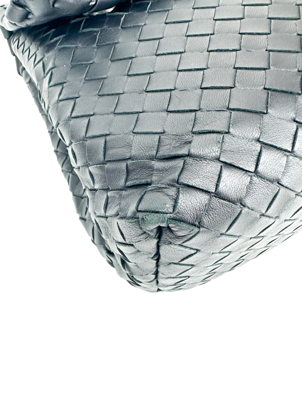 Bottega Veneta Navy Intrecciato Olympia Bag