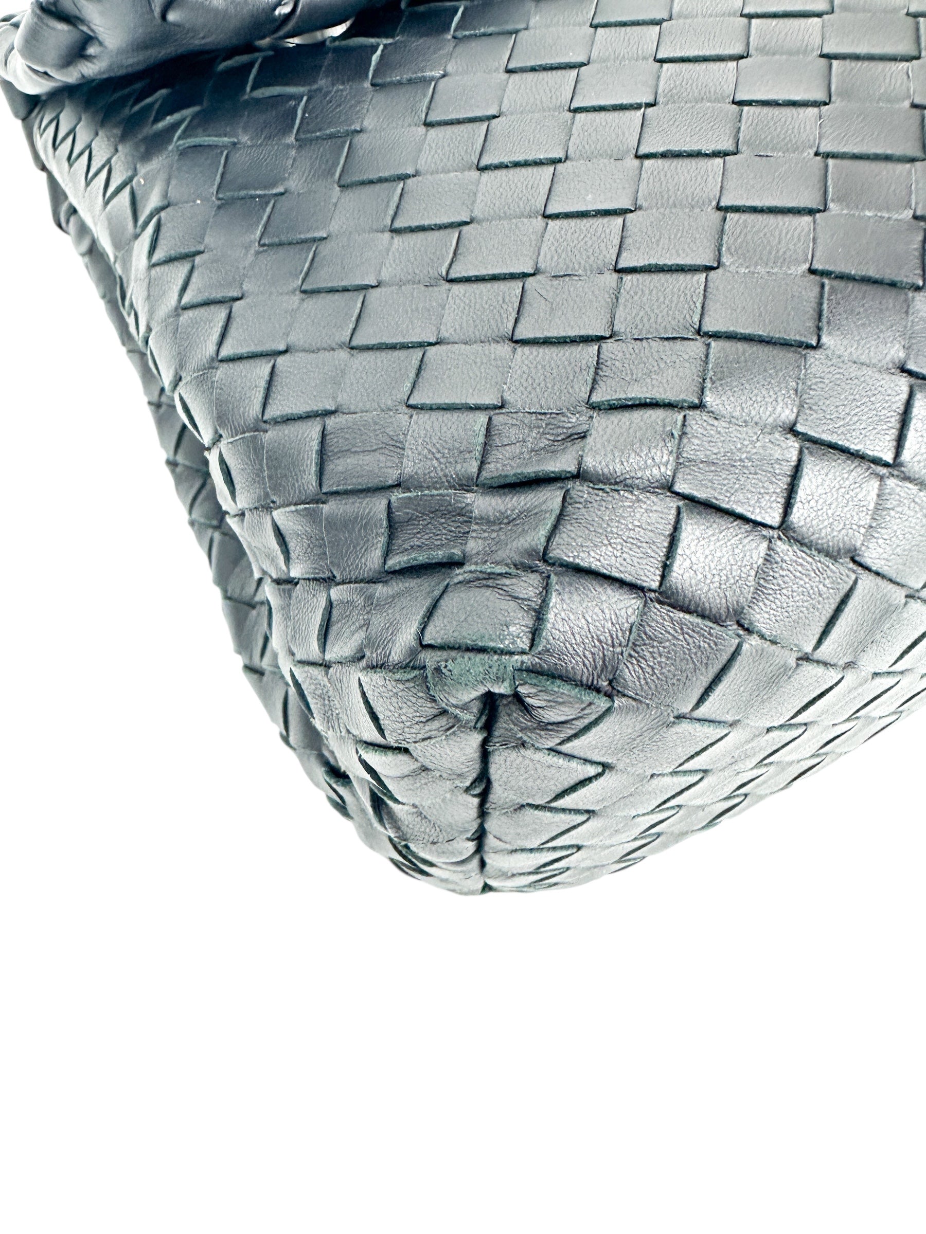 Bottega Veneta Navy Intrecciato Olympia Bag