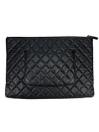 Chanel Black Caviar Large O Case Clutch
