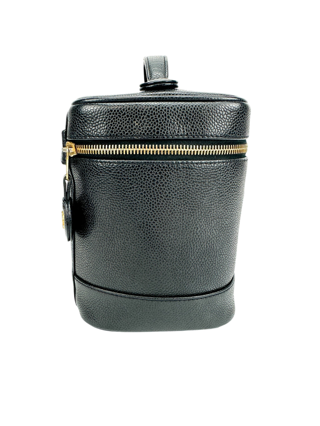 Chanel Vintage Tall Black Caviar Vanity Case