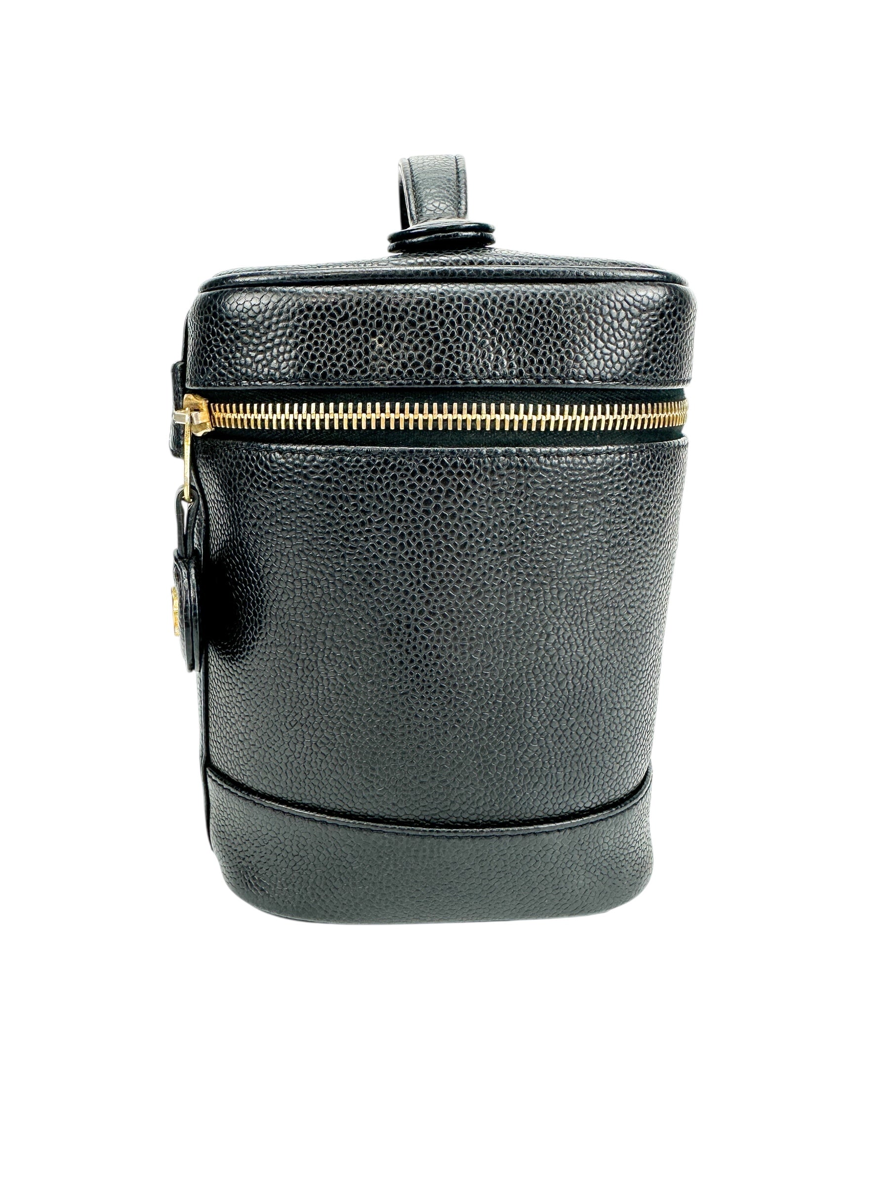 Chanel Vintage Tall Black Caviar Vanity Case
