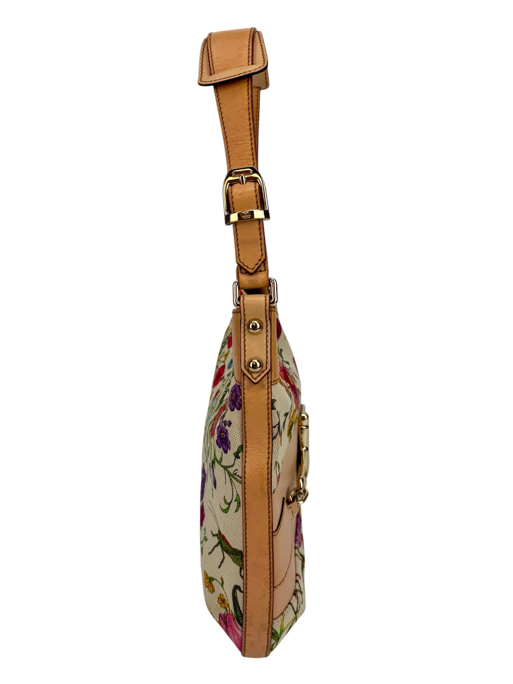 Gucci Floral Horsebit Shoulder Bag