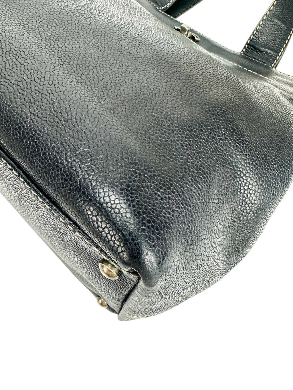 Chanel Black Leather Executive Shopper Tote W/ Strap