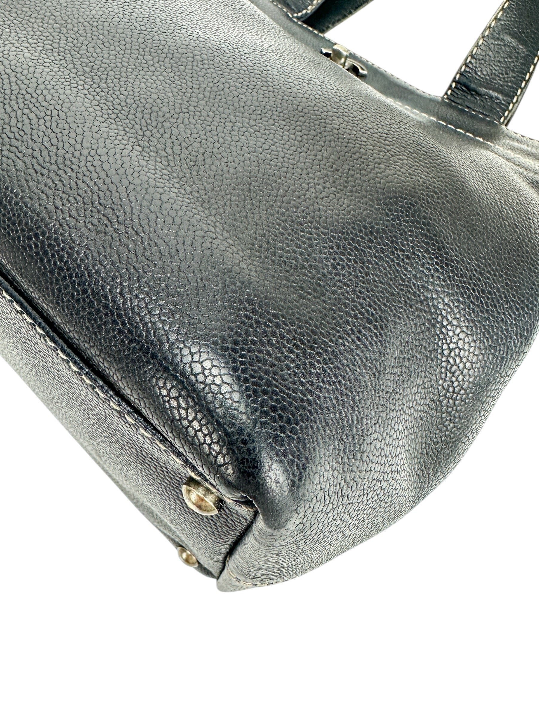 Chanel Black Leather Executive Shopper Tote W/ Strap