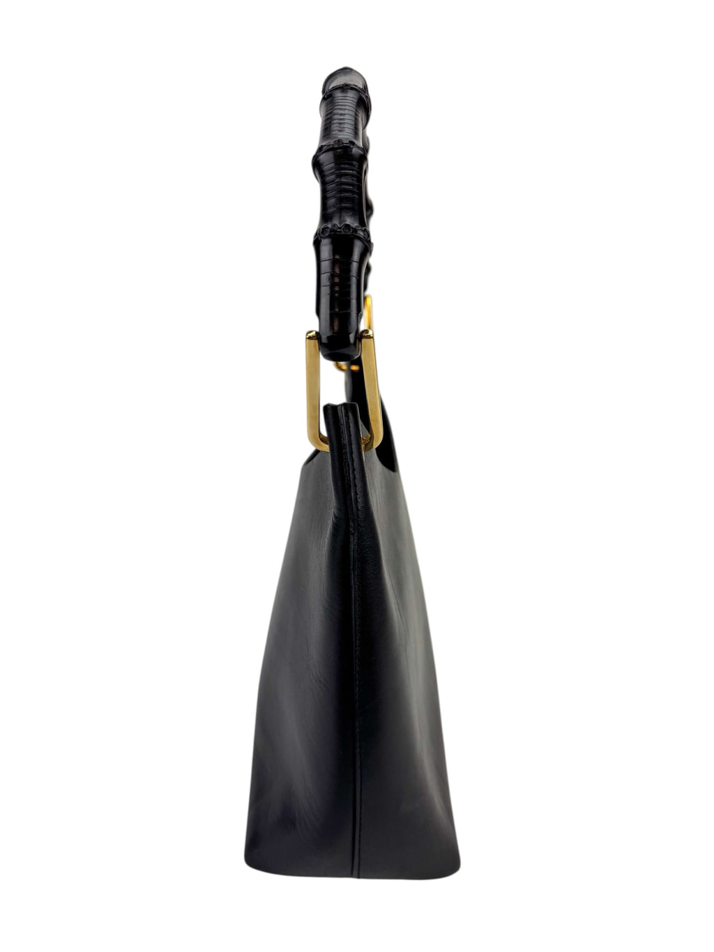 Gucci Black Leather Bamboo Bag