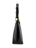 Gucci Black Leather Bamboo Bag