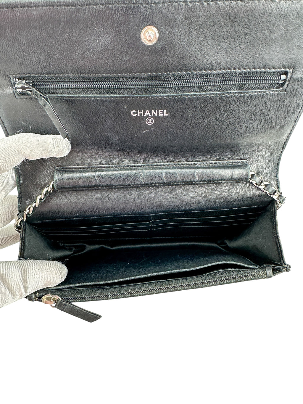 Chanel Black Quilted Lambskin Wallet On Chain (WOC)