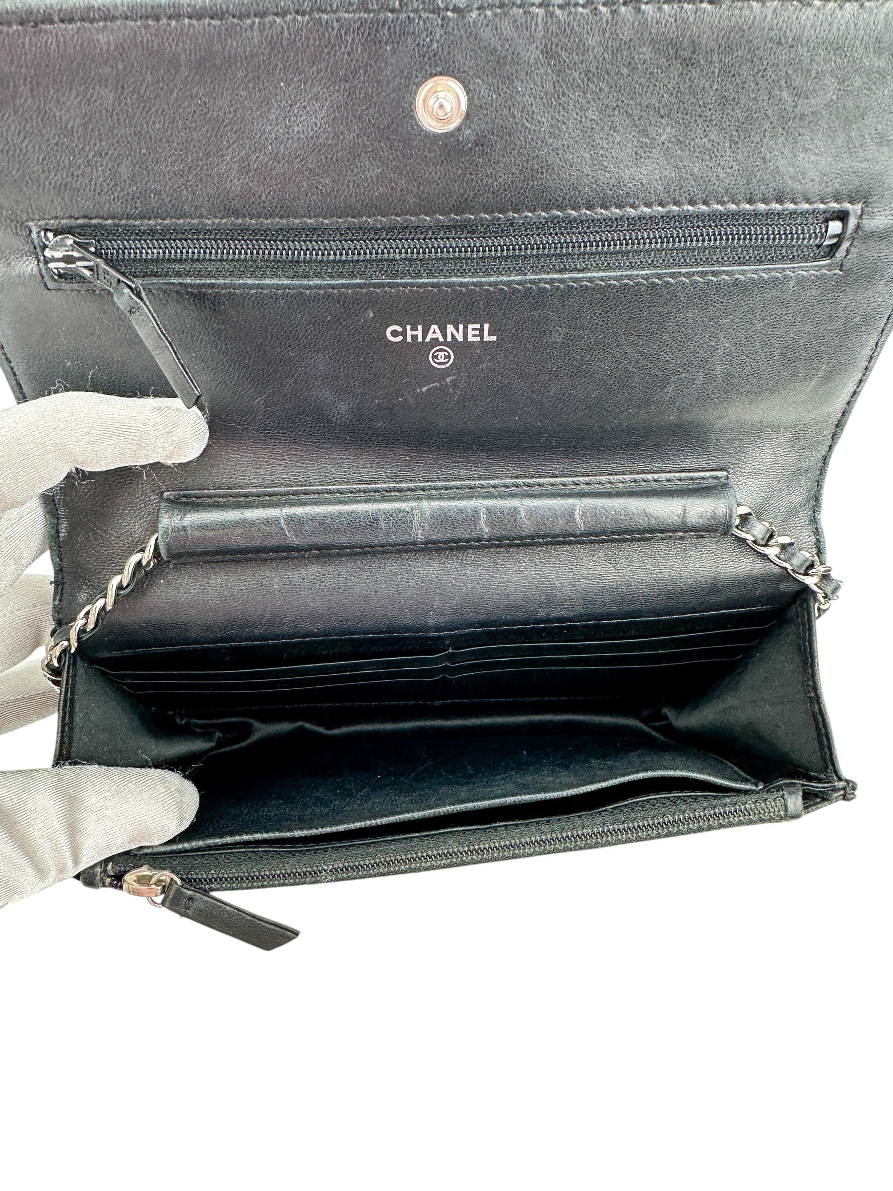 Chanel Black Quilted Lambskin Wallet On Chain (WOC)