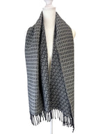 Fendi Grey and Black Zucchino Wool Scarf
