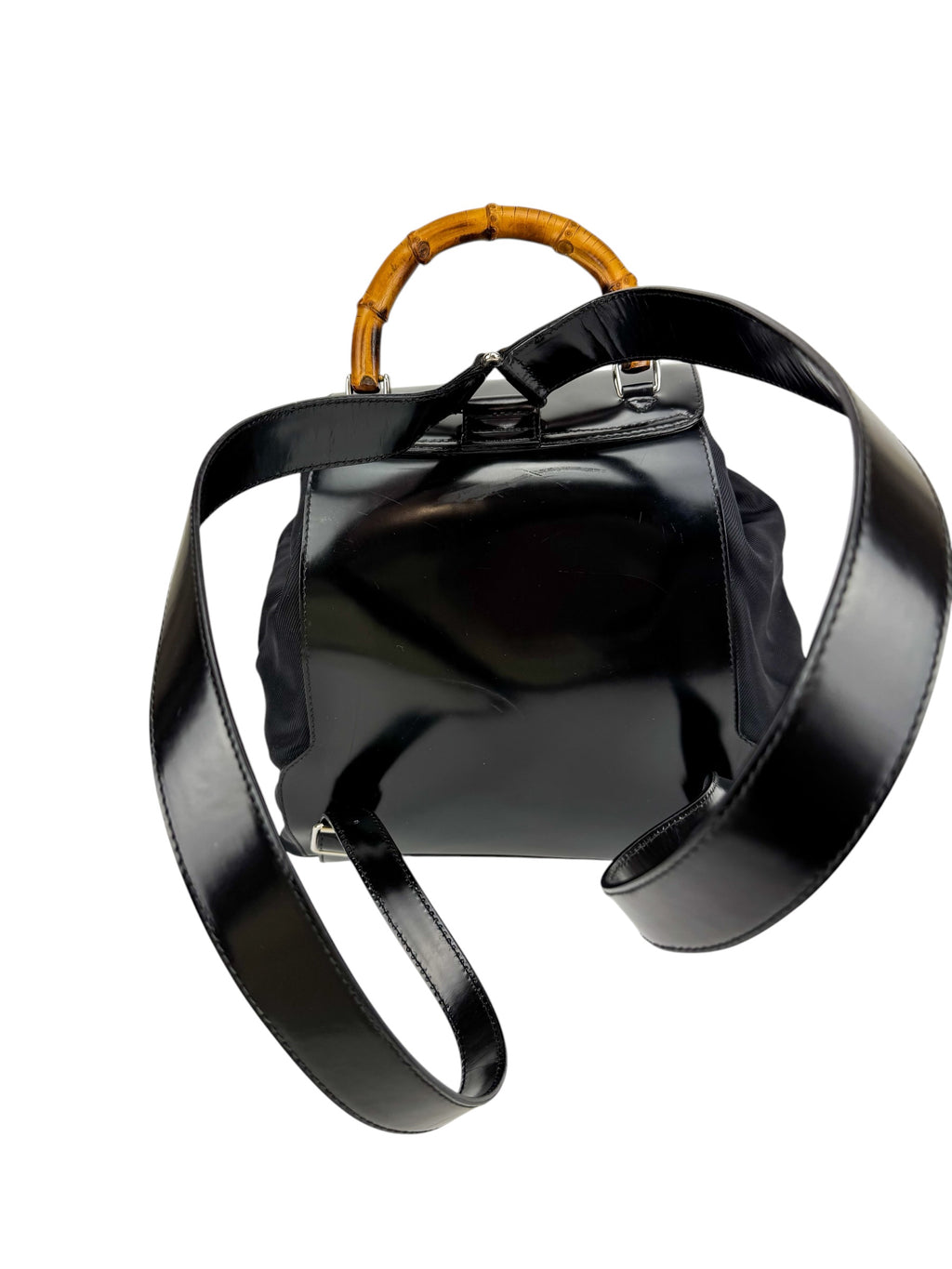 Gucci Black Bamboo Backpack