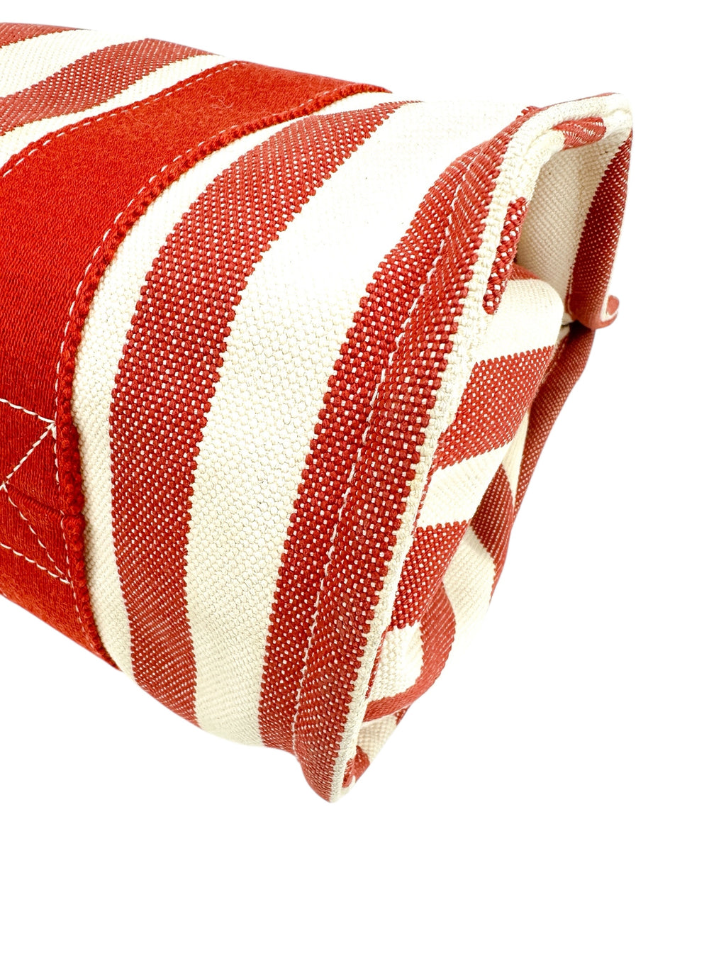 Hermès Red/Cream Stripe Cannes PM Tote