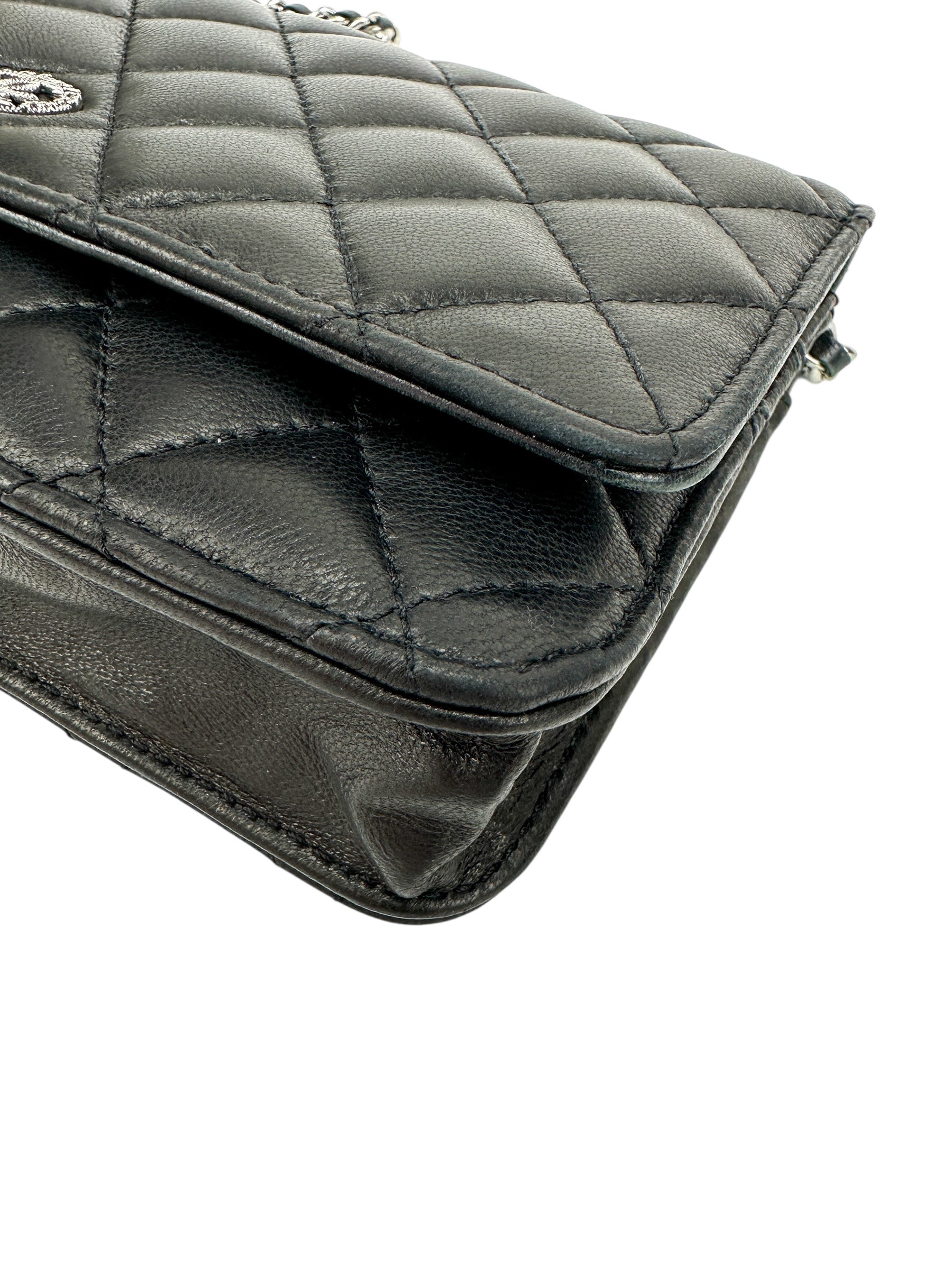 Chanel Black Quilted Lambskin Wallet On Chain (WOC)