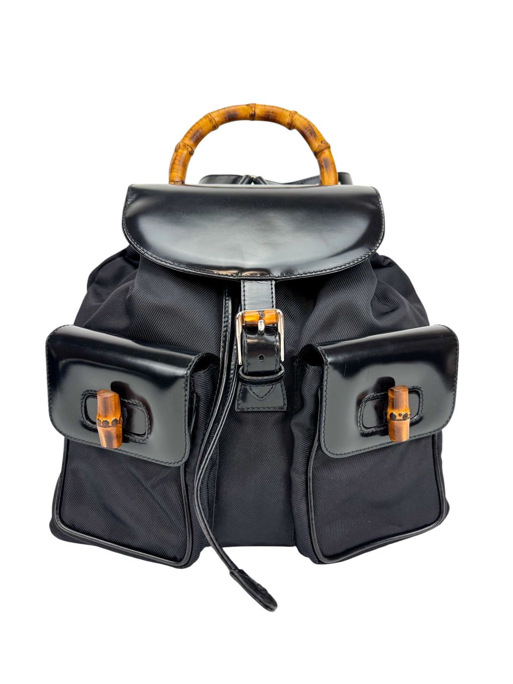 Gucci Black Bamboo Backpack