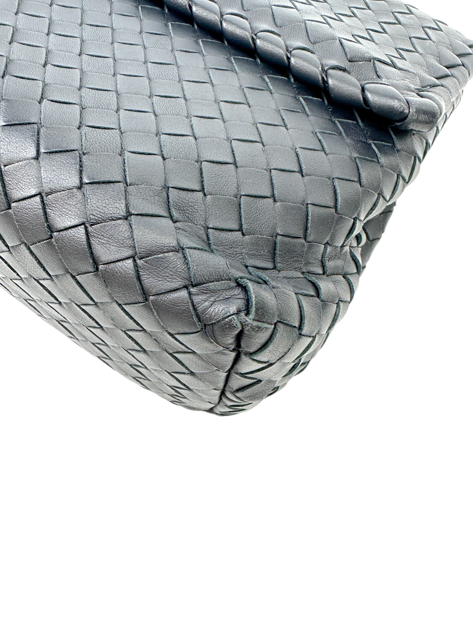 Bottega Veneta Navy Intrecciato Olympia Bag