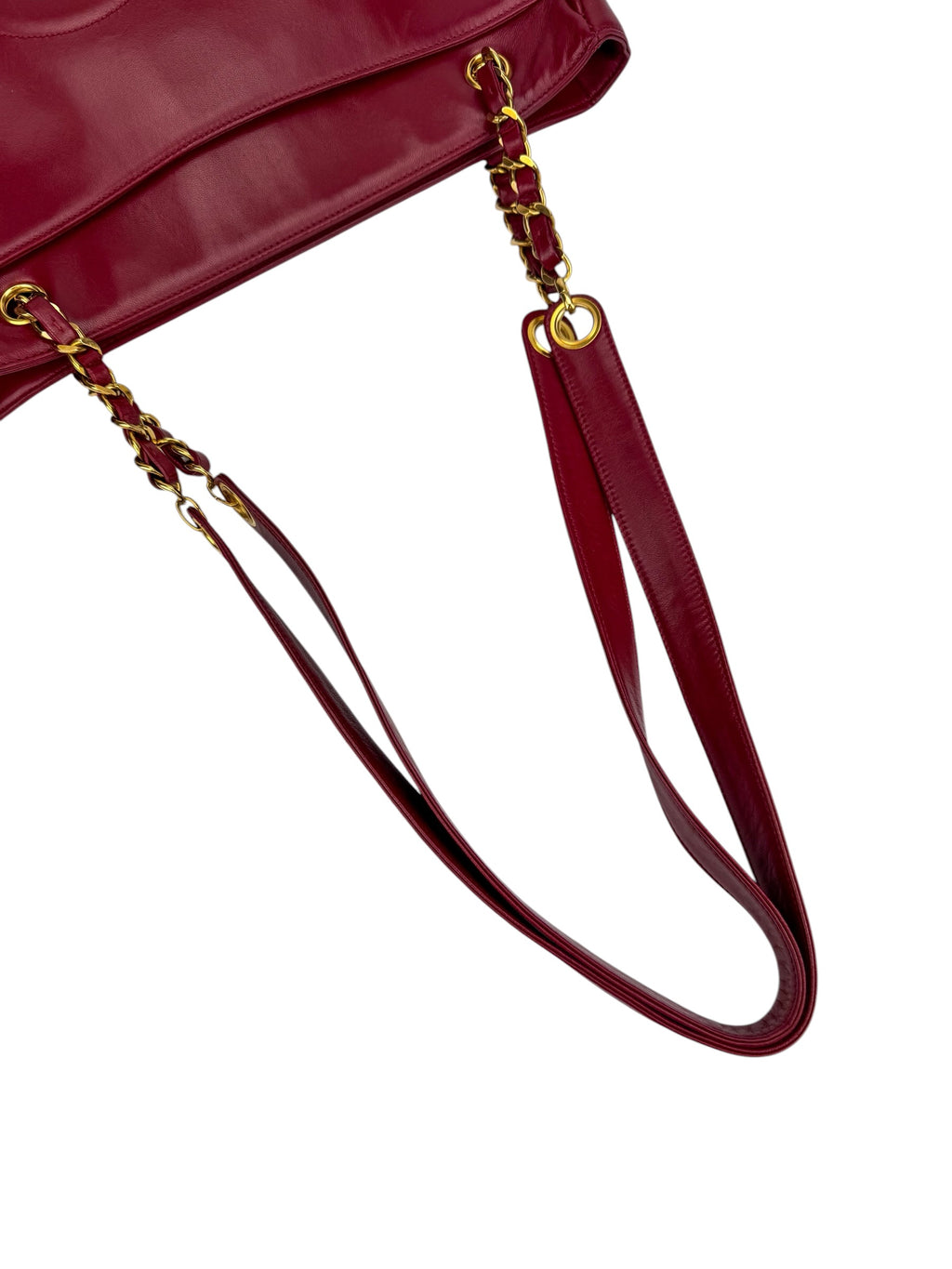 Chanel Red Lambskin Timeless Tote