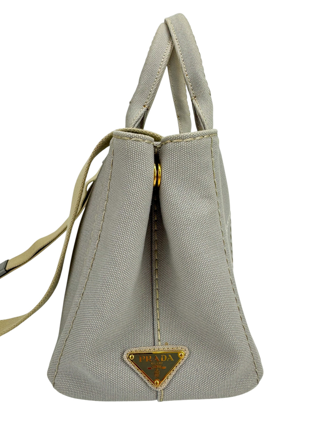 Prada Small Gray Canapa Tote
