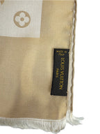 Louis Vuitton Beige Logo Silk Scarf