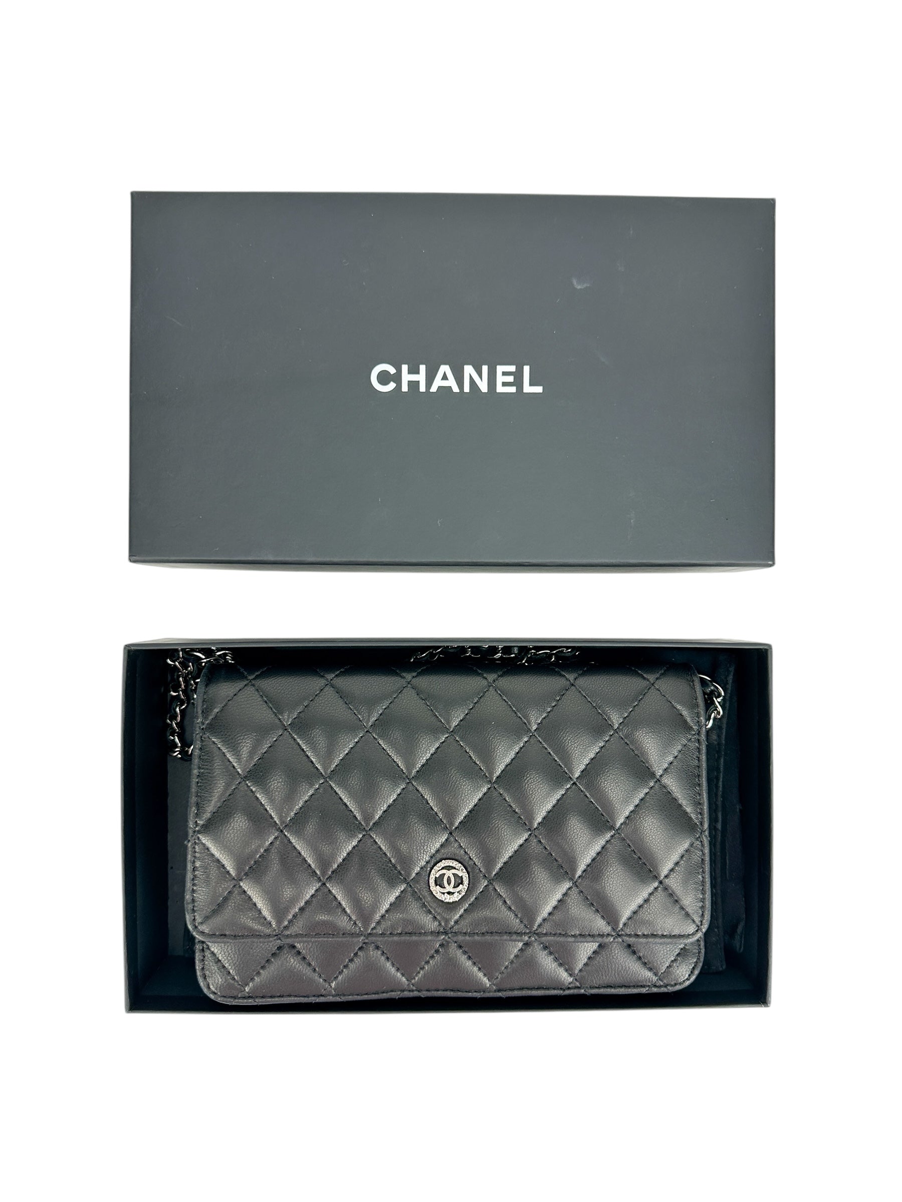 Chanel Black Quilted Lambskin Wallet On Chain (WOC)