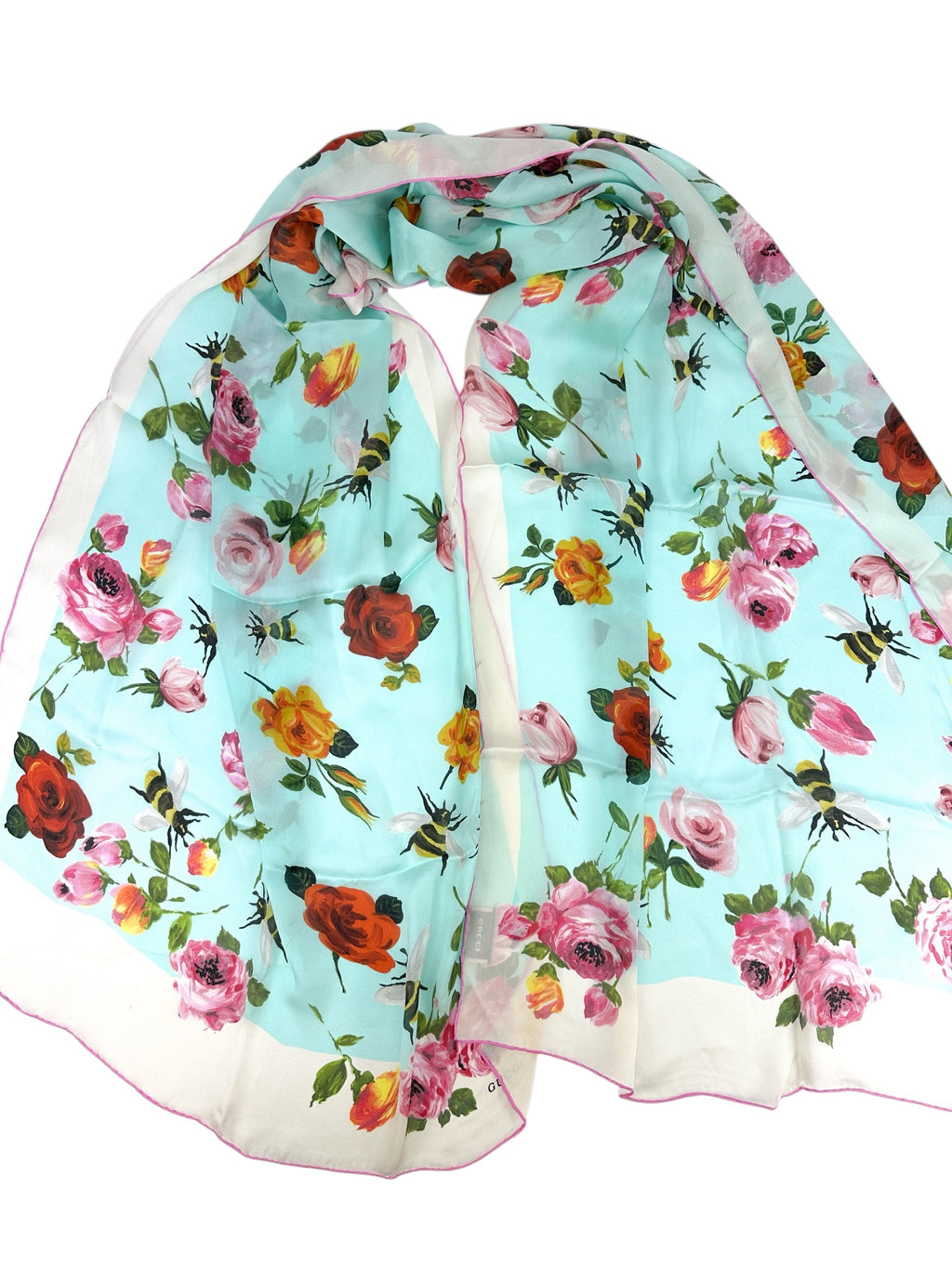 Gucci Floral and Bee 100% Silk Scarf/Shawl
