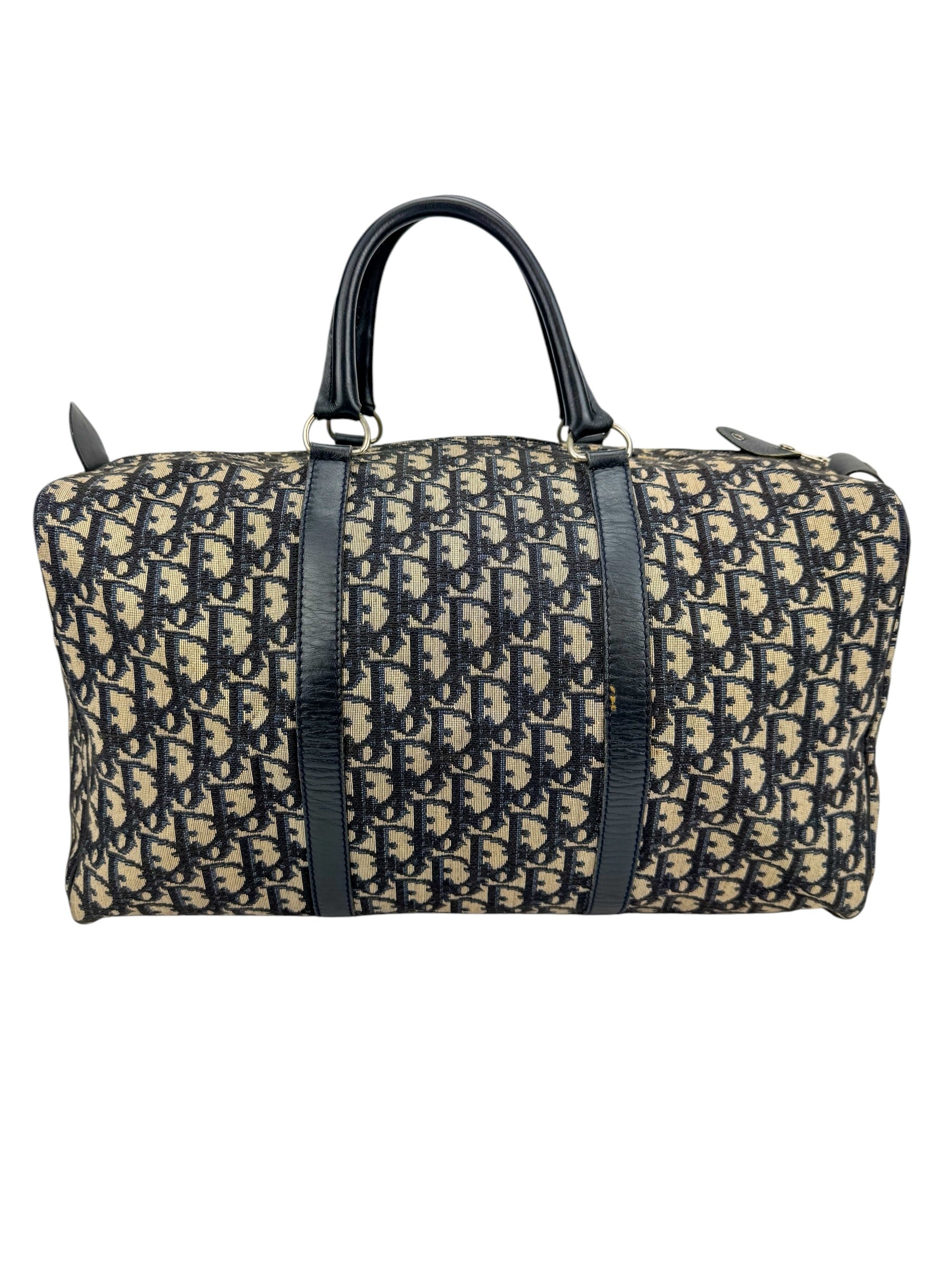 Christian Dior Vintage Navy Oblique 40cm Boston Bag
