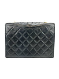 Chanel Vintage Black Quilted Lambskin Full Flap Bag