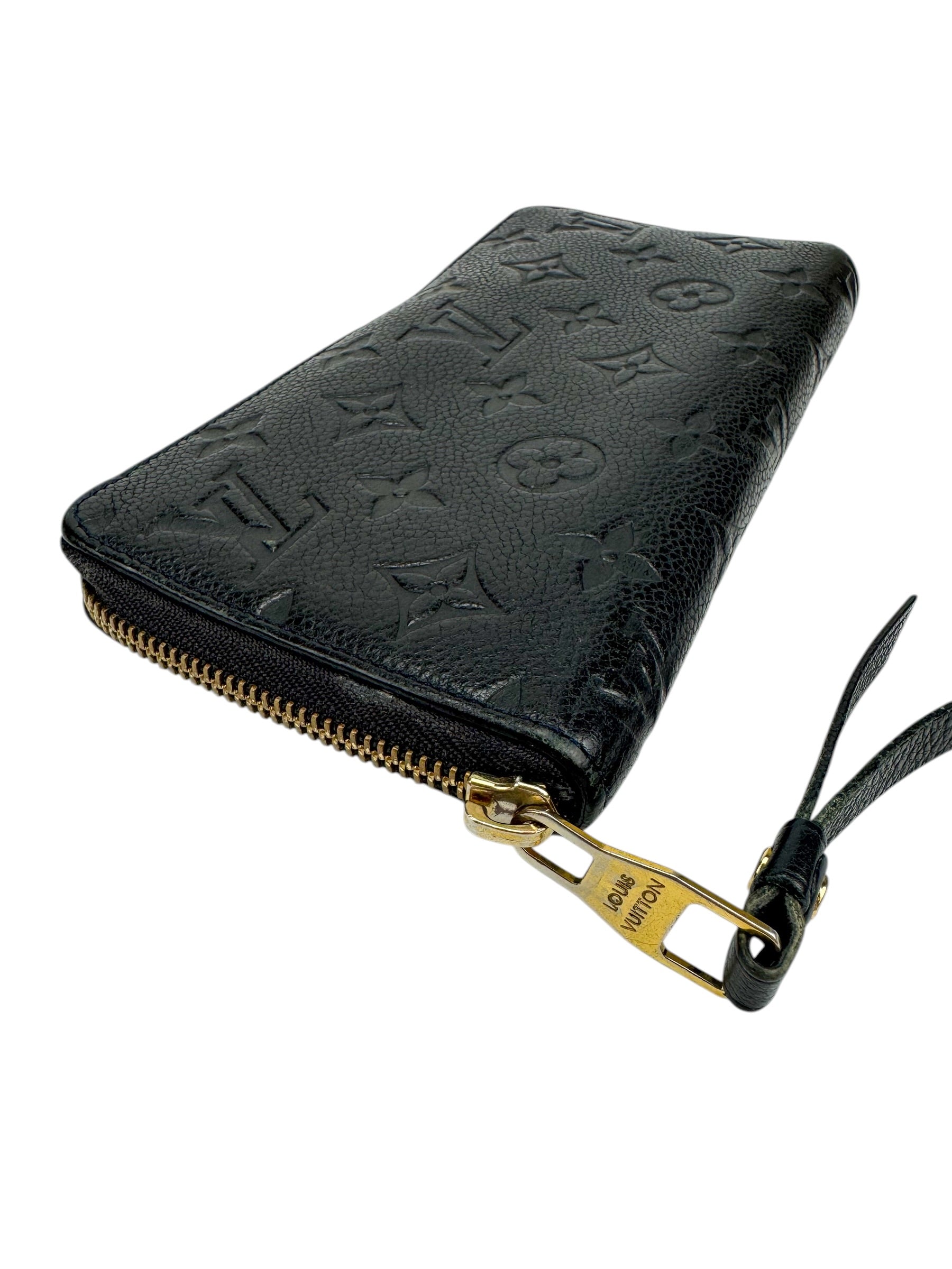 Louis Vuitton Black Empreinte Zip Around Wallet